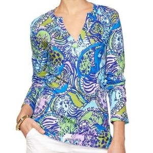 Lilly Pulitzer Cattitude Odette Tunic Shirt